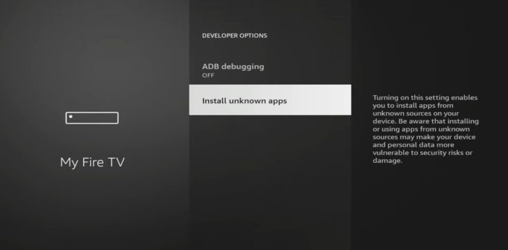 Install unknown apps on Firestick to jailbreak the device and add third-party applications